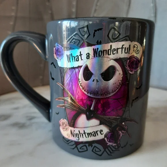 Disneys Tim Burton NBC Coffee Mug Gray Purple Jack Skellington 14oz - Picture 4 of 9